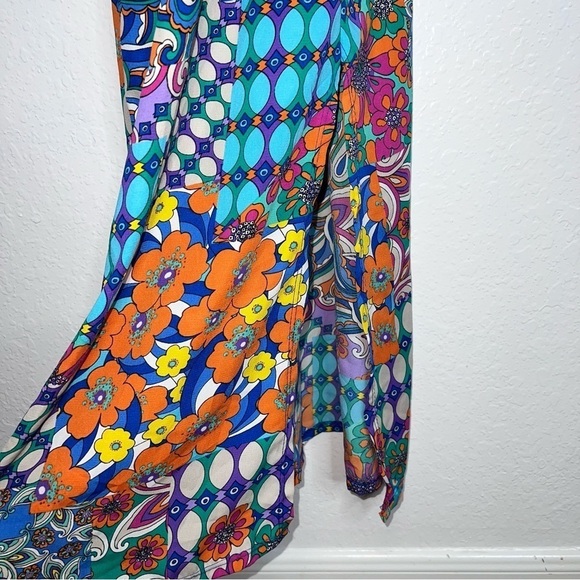 If She Loves Dress Women Small Maxi 70s Floral Cut Out Poppy Reversible  B29 - Picture 5 of 12